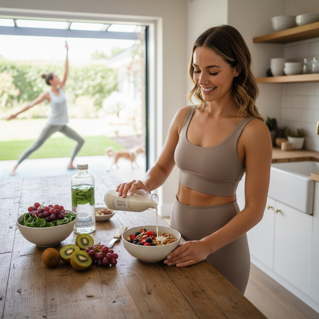 Diverse microscopic bacterial cells forming a vibrant gut microbiome