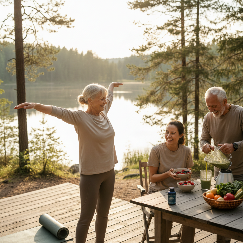 Microscopic image of a cell undergoing autophagy, with cellular debris being enclosed and broken down